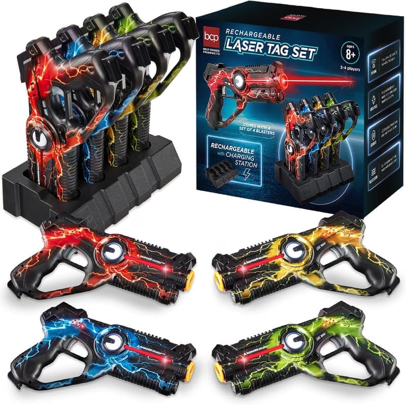 Laser Tag Blasters Set - Rechargeable, Infrared, 4 Colors