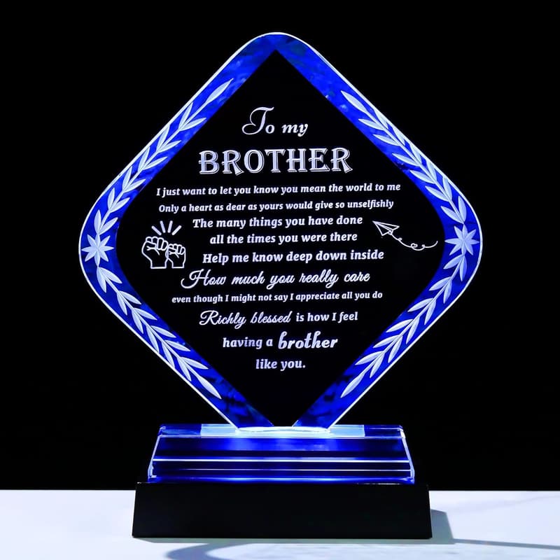Meaningful Crystal Brother Plaque Keepsake from Sister