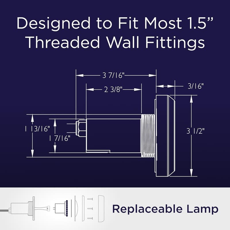12V Treo LED Pool Light, 5W, Color Changing with 80' Cord