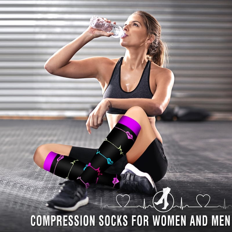 Copper Compression Socks for Men & Women - 6 Pack, Circulation Support
