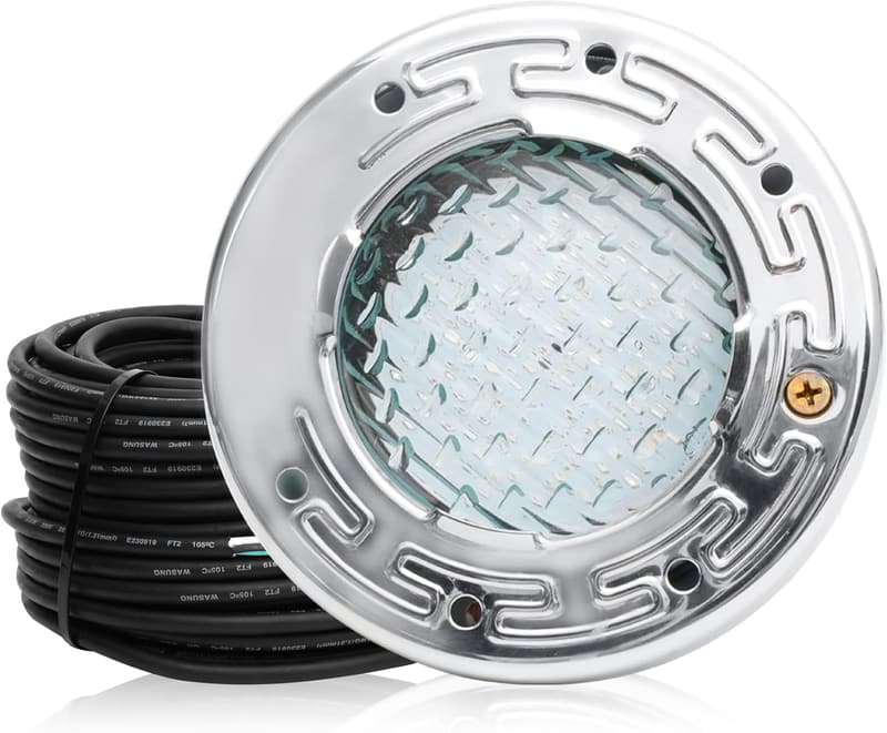 6-Inch LED Underwater Pool Spa Lights - 50FT, White