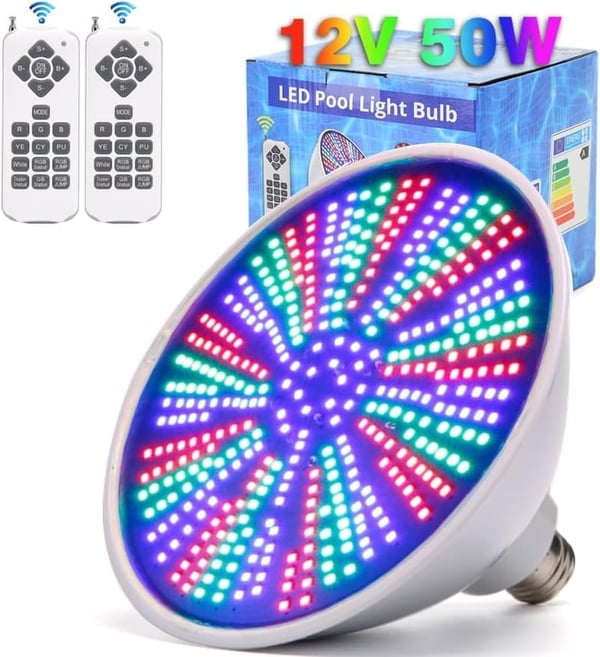 RGB LED Pool Light Bulb for Inground Pools, E26, 50W