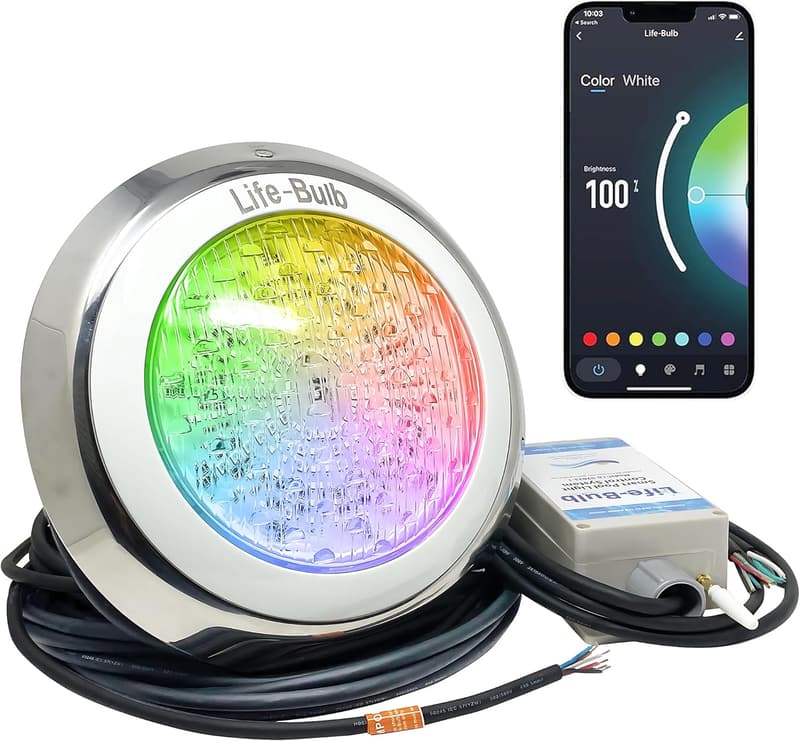 Smart Color-Changing LED Pool Lights with Remote - Inground Use