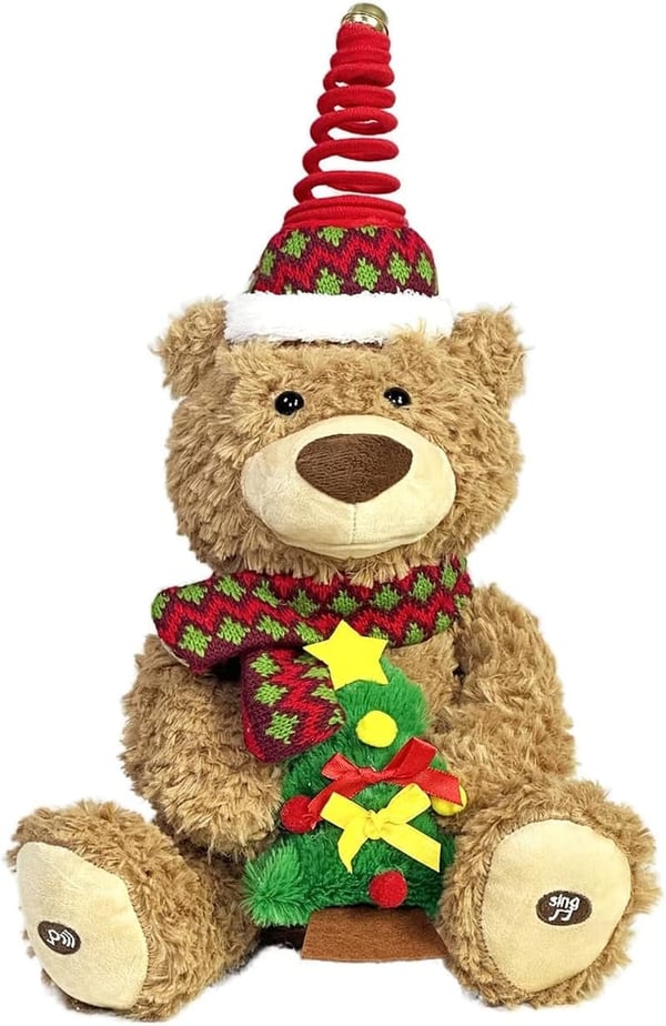 Singing Teddy Bear Plush Toy - Christmas & Birthday Gift for Kids