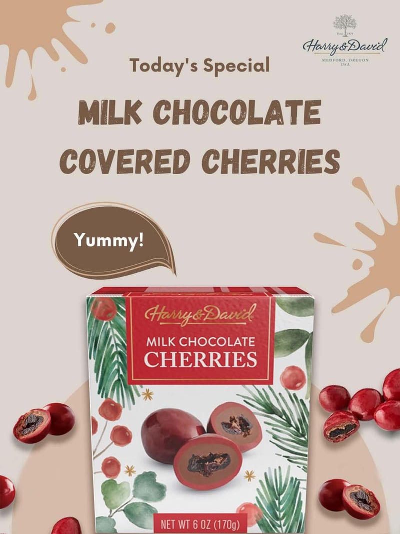 Gourmet Milk Chocolate Covered Cherries Gift Set (6 oz, Pack of 2)