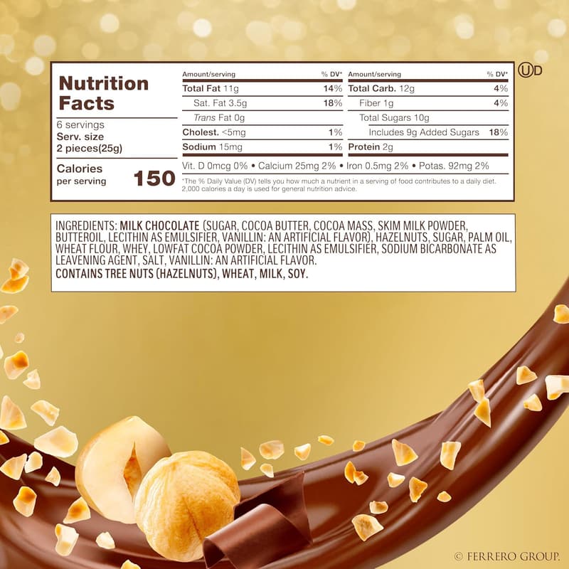 Ferrero Rocher Milk Chocolate Gift Boxes, 12 Count Pack of 6