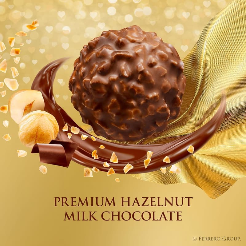 Ferrero Rocher Milk Chocolate Gift Boxes, 12 Count Pack of 6