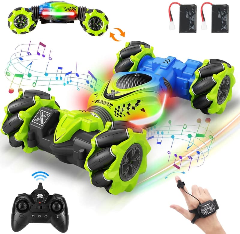 Gesture Sensing 4WD Stunt RC Car for Kids, Lights & Music