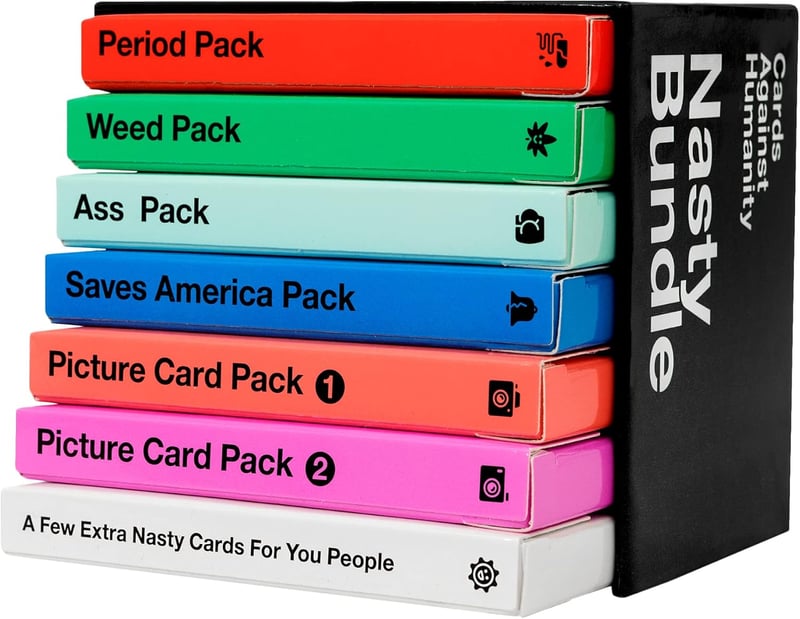 Cards Against Humanity: Nasty Bundle with 6 Themed Packs & 10 New Cards