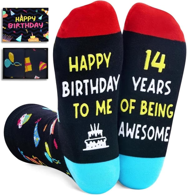 14th Birthday Socks for Teens - Fun Gift Ideas