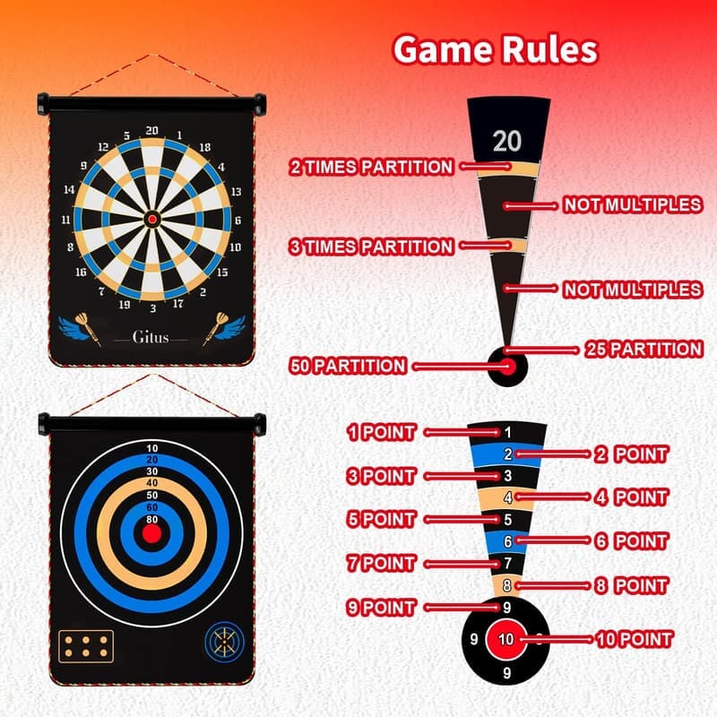 Magnetic Dart Board Set with 12 Darts - Fun Gift for Teen Boys