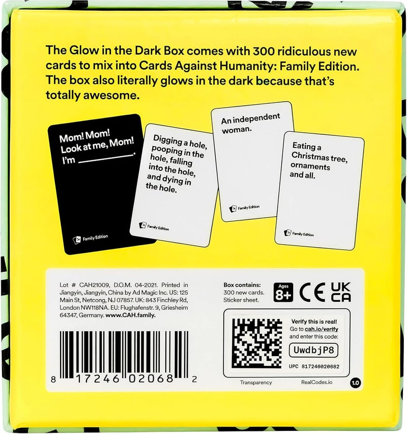 Family Edition Glow-in-the-Dark Cards Against Humanity Expansion