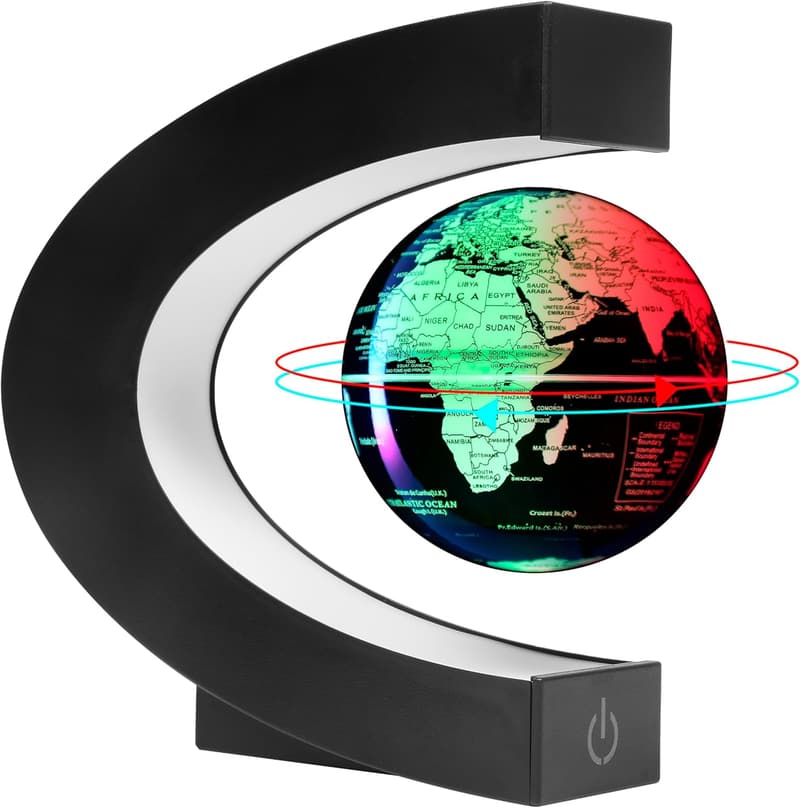 Floating Rotating World Globe with Lamp - Unique Gift for Kids and Men