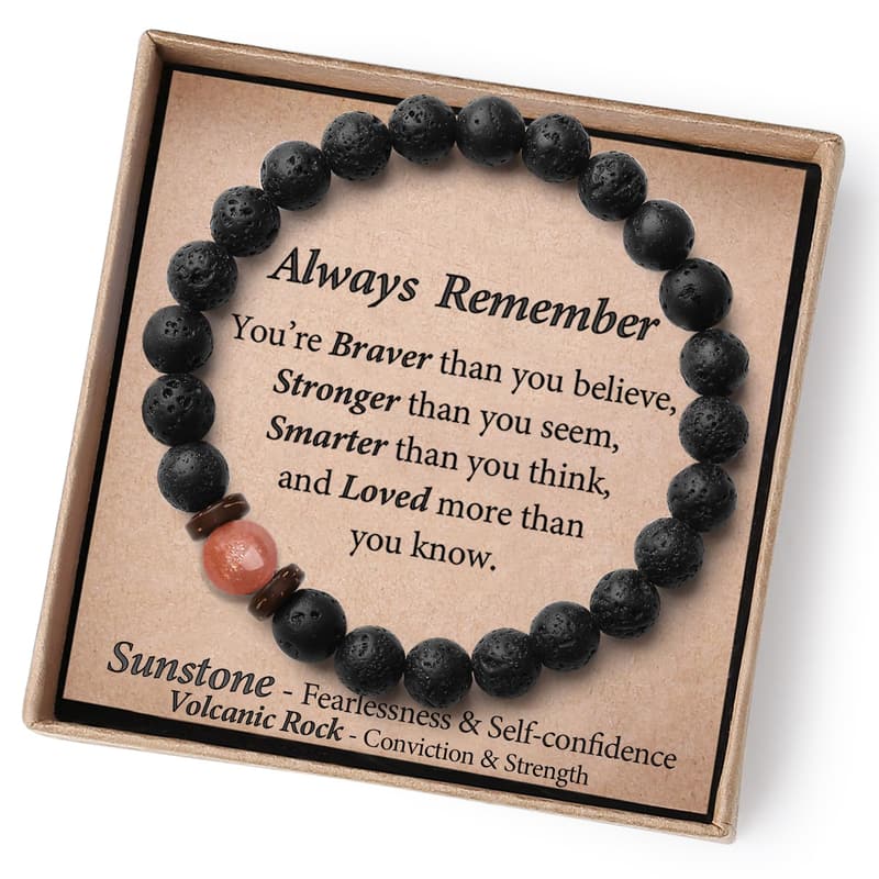 Teen Boys Graduation Beaded Bracelets Gift for Son/Grandson