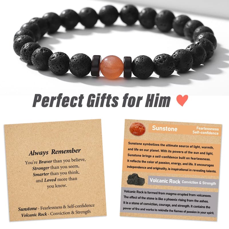 Teen Boys Graduation Beaded Bracelets Gift for Son/Grandson