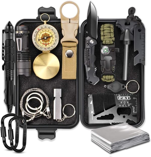 15-in-1 Outdoor Survival Kit for Men - Ideal Christmas Gift