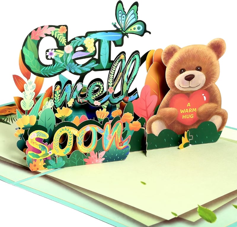 Get Well Soon Pop-Up Card with Envelope for All Recipients