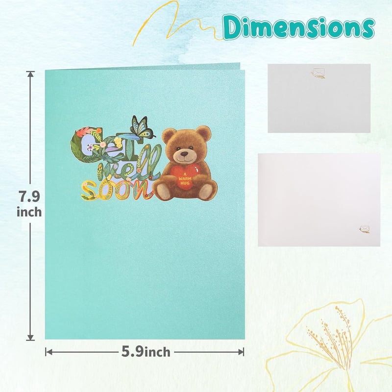 Get Well Soon Pop-Up Card with Envelope for All Recipients