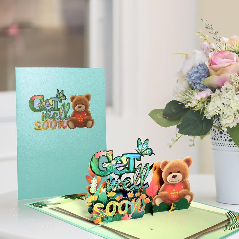 Get Well Soon Pop-Up Card with Envelope for All Recipients