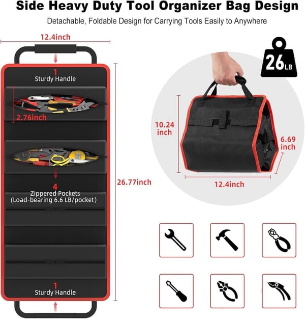 Heavy-Duty Tool Organizer Cart with Charging Station