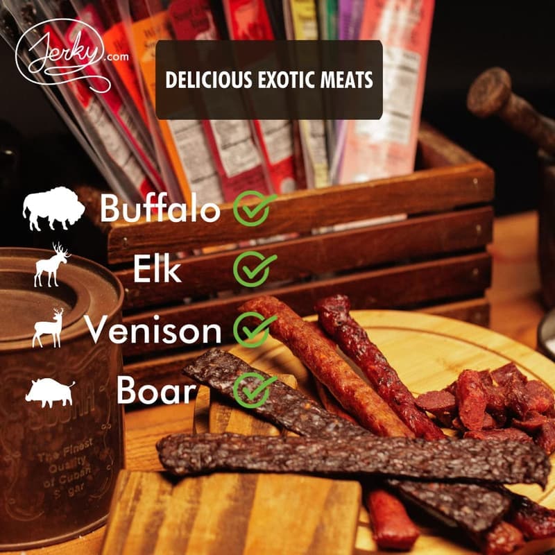 Exotic Jerky Gift Basket - High-Protein Wild Game Snacks for Men