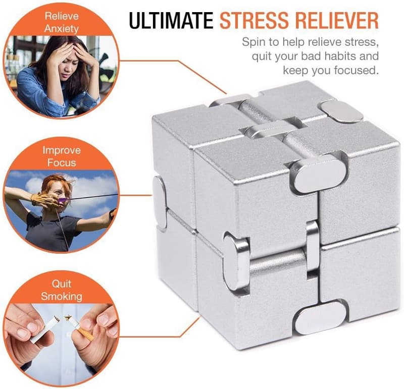 Metal Infinity Fidget Cube - Durable Stress Relief Toy for All Ages