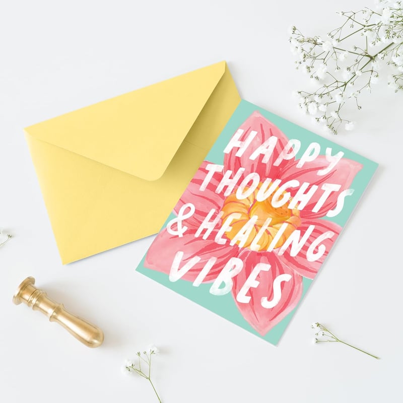 Get Well Soon Card – Elegant 5”x7” Wellness Card with Gold Foil