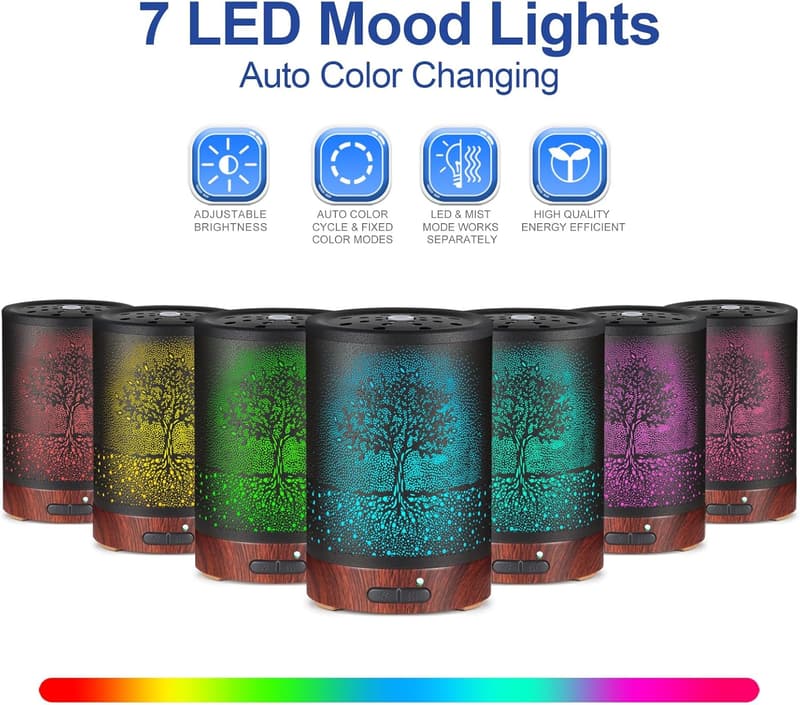 Aromatherapy Essential Oil Diffuser with 7-Color Light
