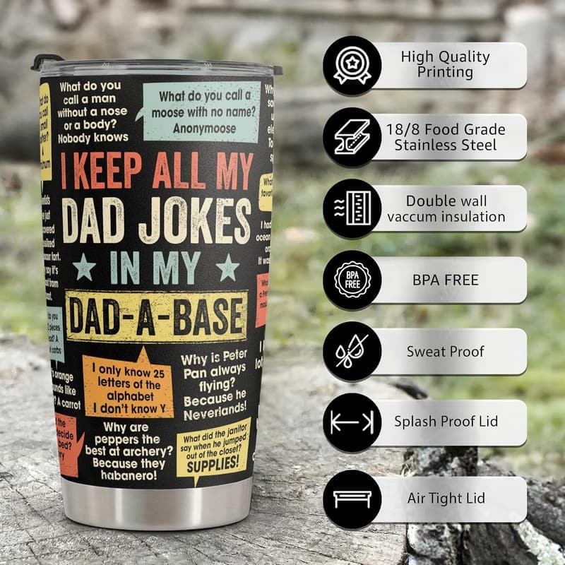 Funny Dad Joke Stainless Steel Tumbler - 20oz Gift for Father's Day