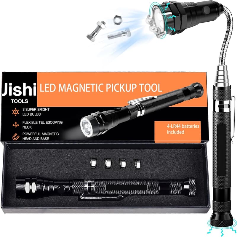 Father's Day Magnetic Pickup Tool with LED Flashlight for Dad