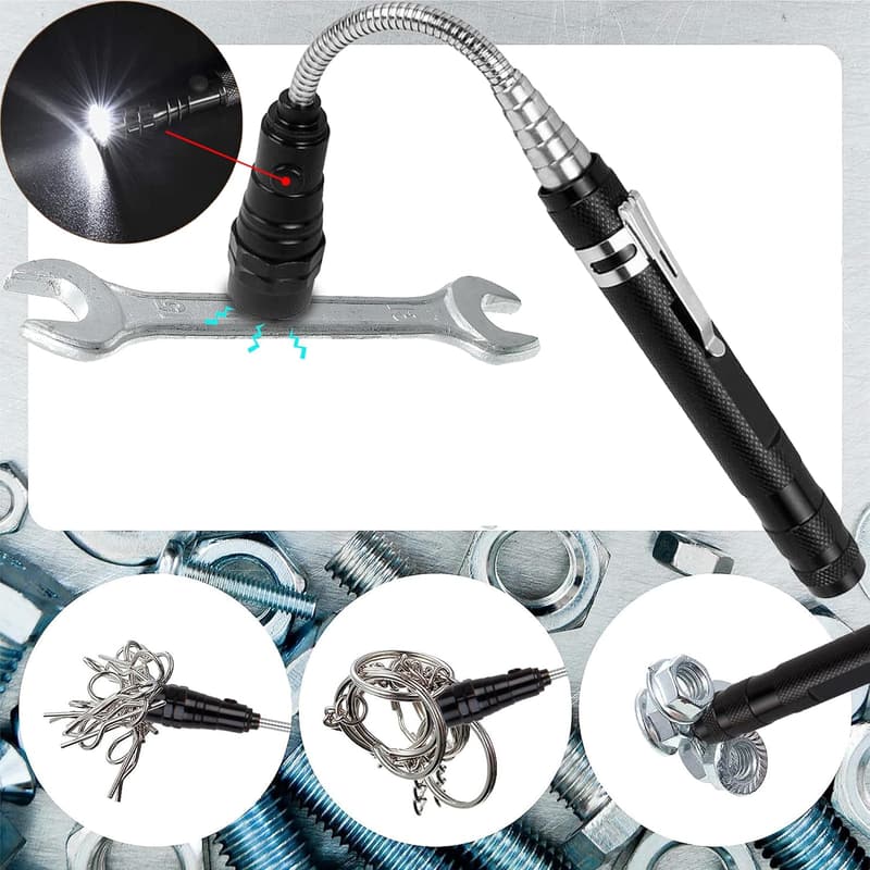 Father's Day Magnetic Pickup Tool with LED Flashlight for Dad