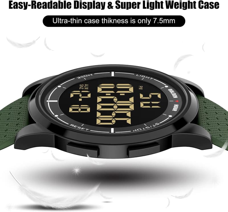 Golden Hour Ultra-Thin Waterproof Digital Watch for Men & Women
