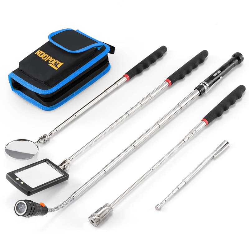 Telescoping Magnetic Pickup Tool Set with LED Flashlight