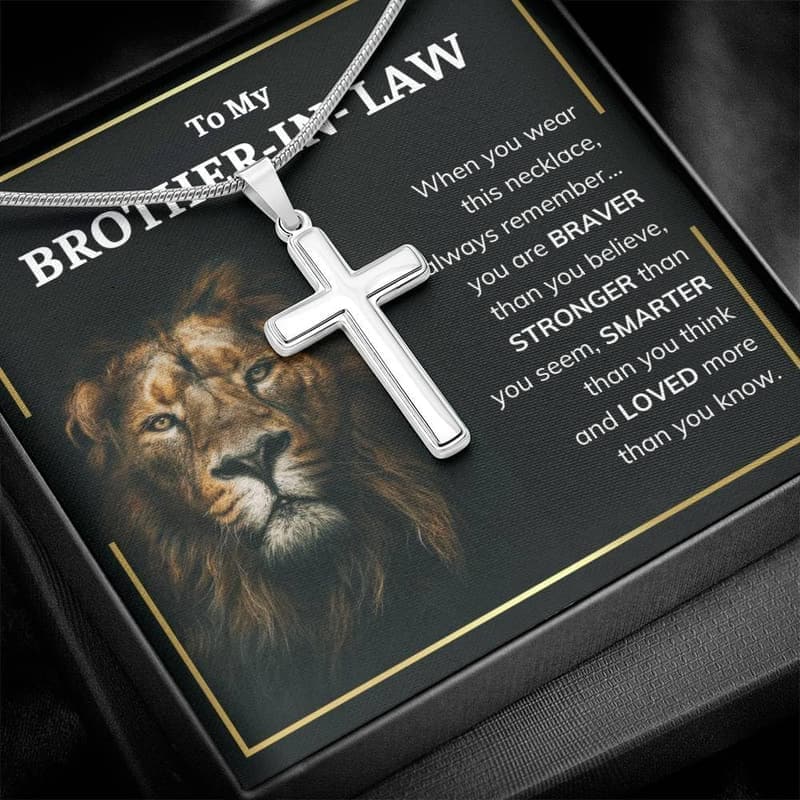 Brother-in-Law Cross Necklace - Adjustable Chain Birthday Gift