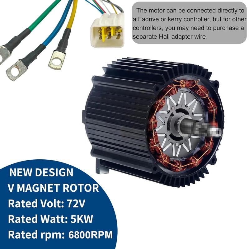 72V 5000W Brushless DC Motor for Electric Go-Karts and Bikes