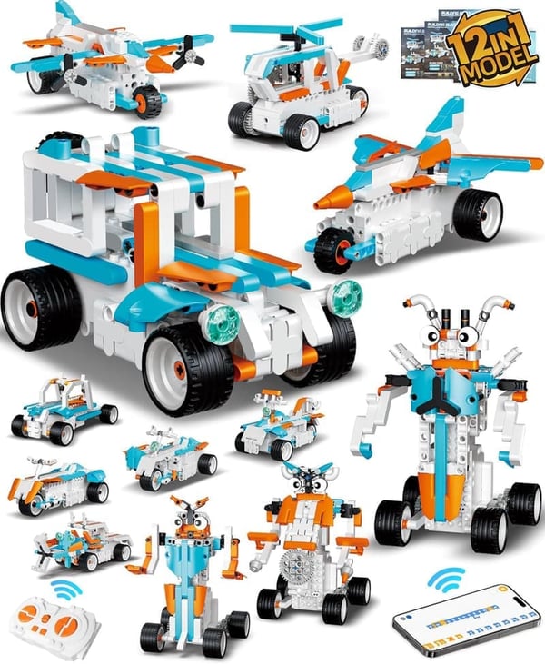 12-in-1 Remote Control Building Blocks Set for Kids 8-12