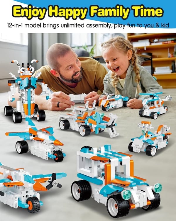 12-in-1 Remote Control Building Blocks Set for Kids 8-12