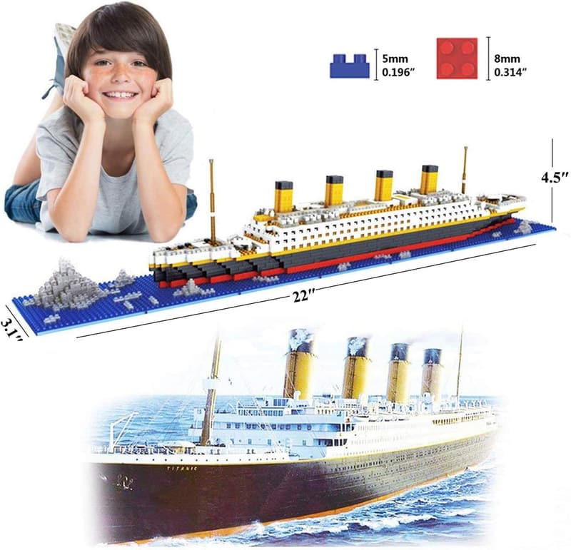 Titanic Ship Model 3D Puzzle Building Block Set - 1860 Pcs