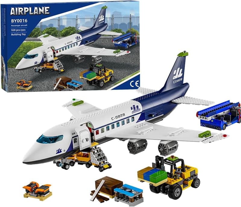 City Helicopter and Airplane Building Set - 922PCS for Ages 6+