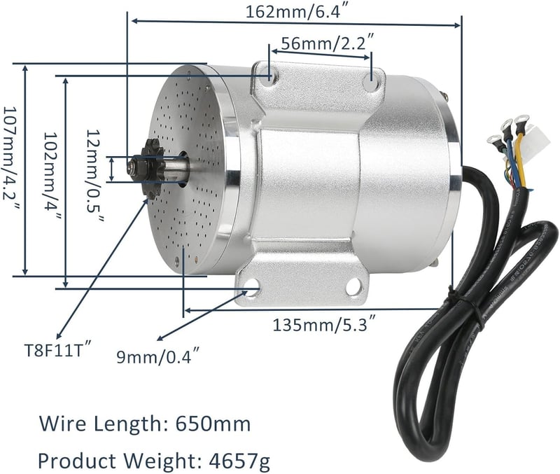 72V 3000W Electric Motor Kit for Golf Carts and ATVs