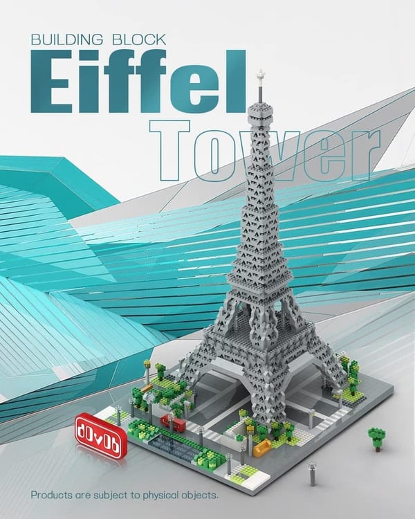 Eiffel Tower Micro Blocks Set - 3369-Piece 3D Puzzle Toy