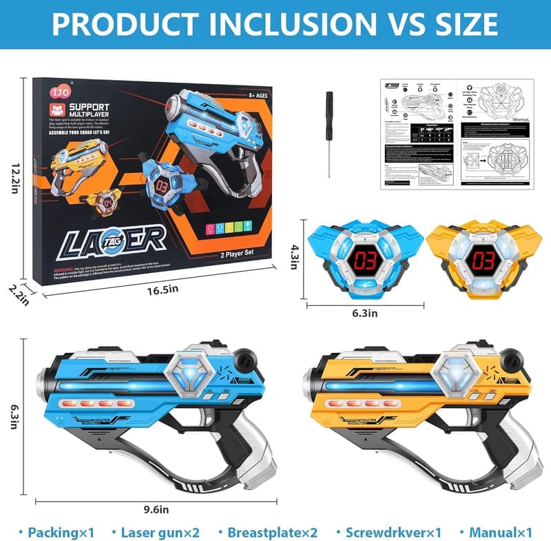 Laser Tag Guns Set with LED Score Display - Fun Birthday Gift for Teens and Adults