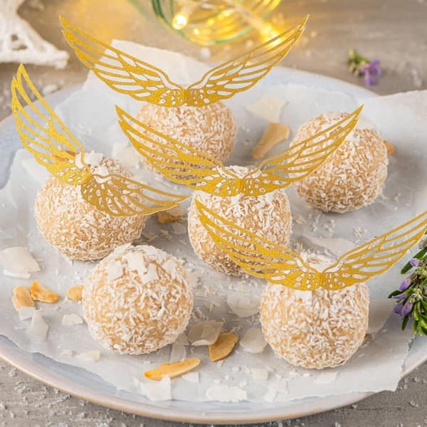 Golden Snitch Wings Cupcake Toppers for Wizard Parties