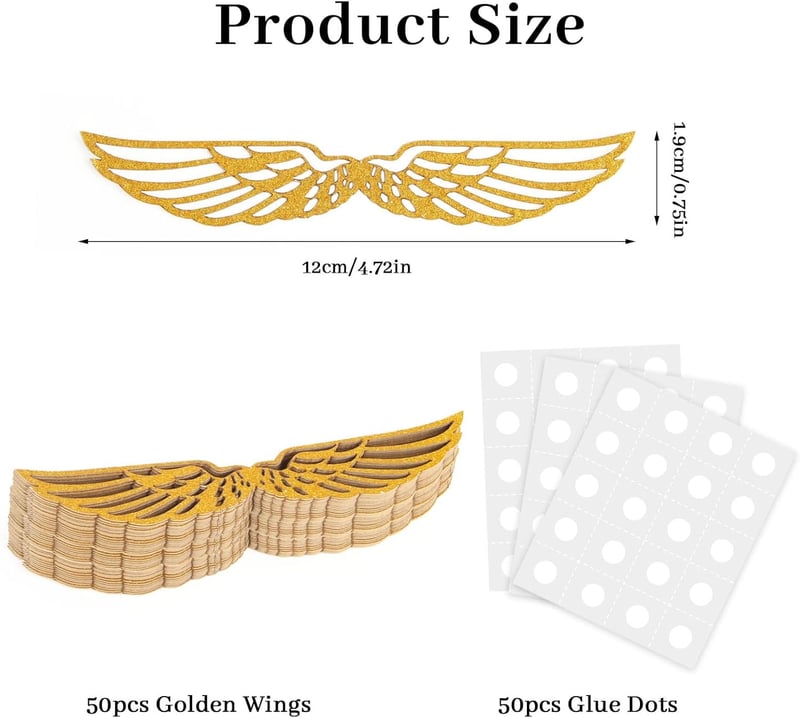Golden Snitch Wings Cupcake Toppers for Wizard Parties