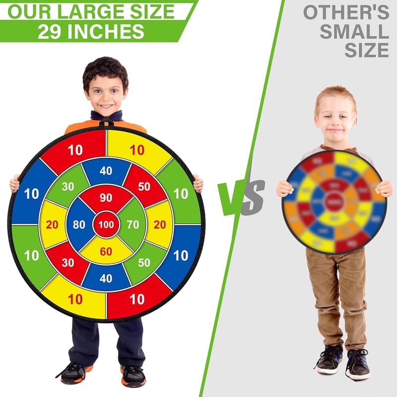 Double-Sided Dart Board for Kids with Sticky Balls - Indoor/Outdoor Game