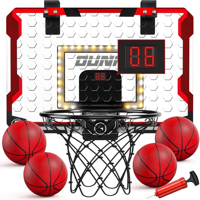 Indoor Basketball Hoop for Kids with 4 Balls - Ages 3-12
