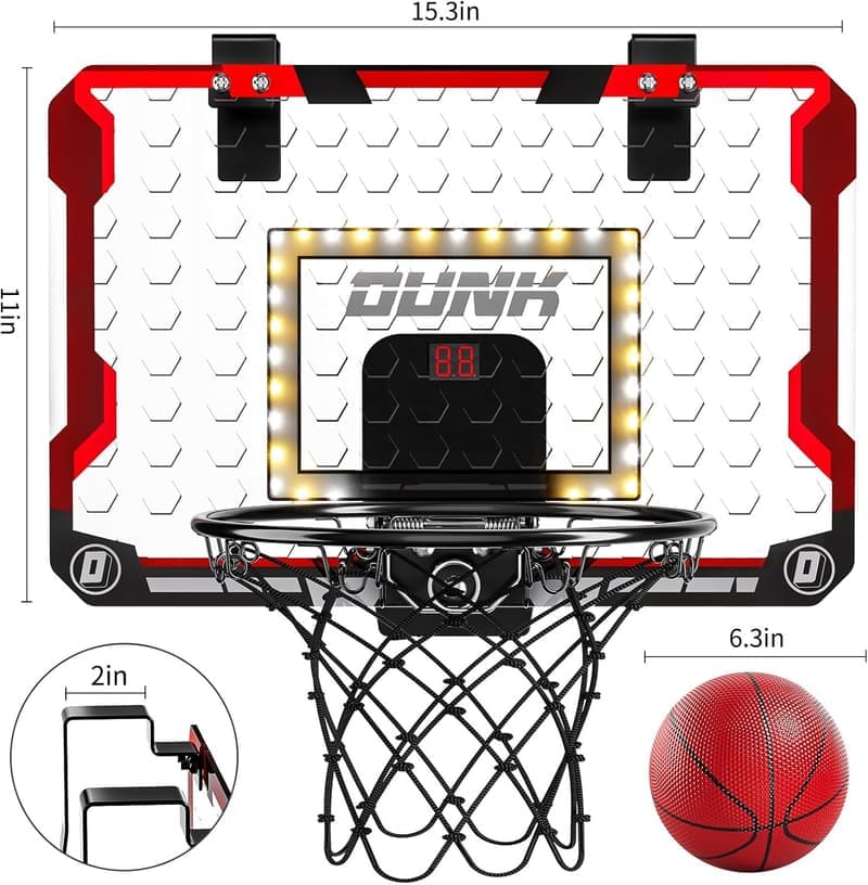 Indoor Basketball Hoop for Kids with 4 Balls - Ages 3-12