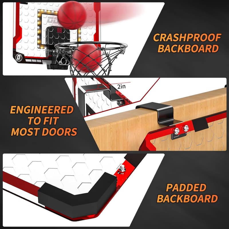Indoor Basketball Hoop for Kids with 4 Balls - Ages 3-12