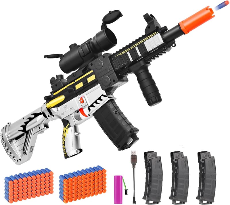 Electric Sniper Rifle Foam Blaster with 120 Bullets - Ages 8-12