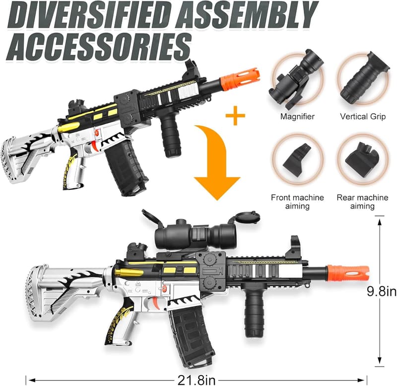 Electric Sniper Rifle Foam Blaster with 120 Bullets - Ages 8-12